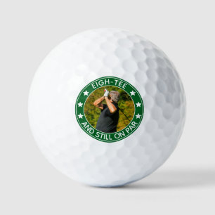 Acht-tee & Still auf Par Funny 80. Geburtstag Foto Golfball
