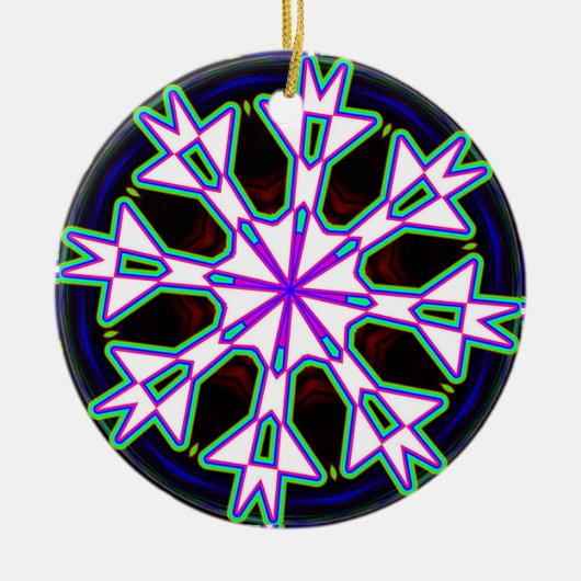 Acht Way Mandala Kaleidoscope Keramik Ornament (Vorne)