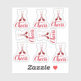 Acht Weine Brille Splashing Red Wine Aufkleber