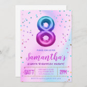 Achte Geburtstagsparty Einladung (Vorne/Hinten)