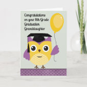 Achte Grade Abschluss Card for Grandtochter Owl Karte (Vorderseite)