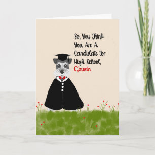Achte Grade Abschluss Card für Cousin mit Hund Karte