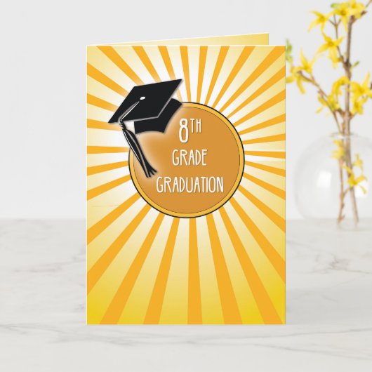 Achte Grade Abschluss Hat auf Sun Karte (Gelbe Blume)