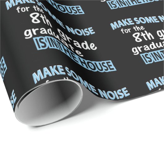 Achte Grade School Graduate Herzlichen Glückwunsch Geschenkpapier (Rolleneckpunkt)