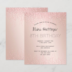 Achte Jahresbudget Geburtstag Glitzer Rose Gold Me