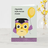 Achte Klasse Abschluss Wise Owl Karte (Gelbe Blume)