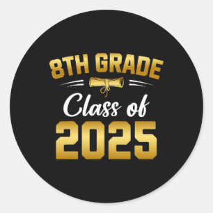 Achte Klasse CL of 2025 Graduate Student School Gr Runder Aufkleber