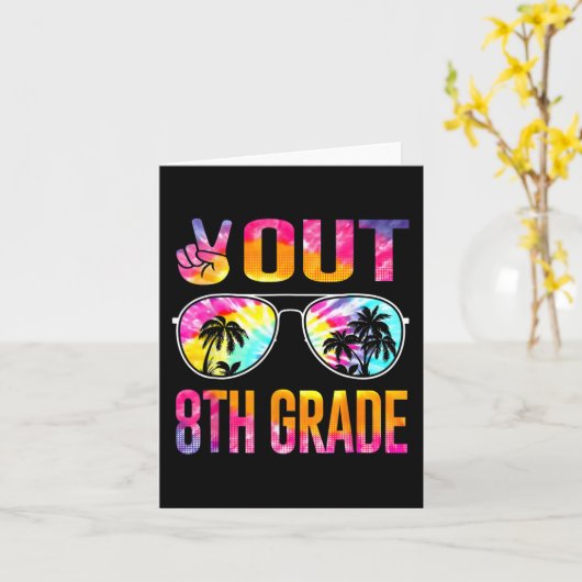 Achte Klasse Gefärbte Krawatte Abschluss am letzte Karte (Gelbe Blume)