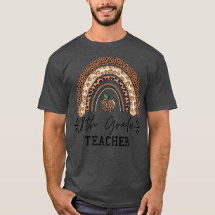 Achte Klasse Lehrer Boho Leopard Regenbogen lustig T-Shirt