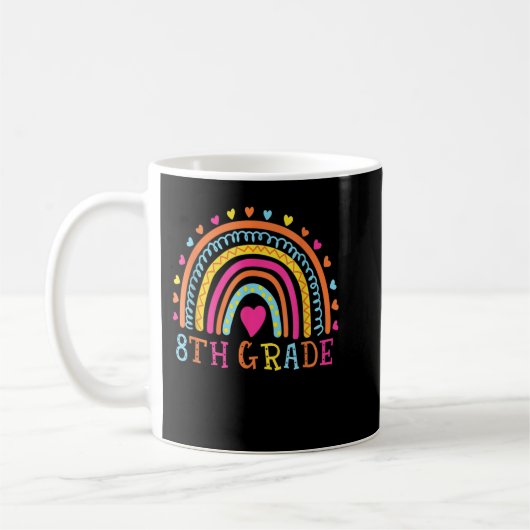 Achte Klasse Lehrer Leopard Regenbogen Achte Klass Kaffeetasse (Links)