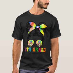 Achte Klasse Lehrer Messy Bun Groovy Erster Tag SC T-Shirt