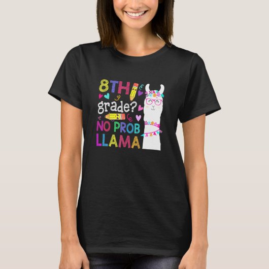 Achte Klasse Nr. Prob-Llama Lehrer Student Erster T-Shirt (Vorderseite)