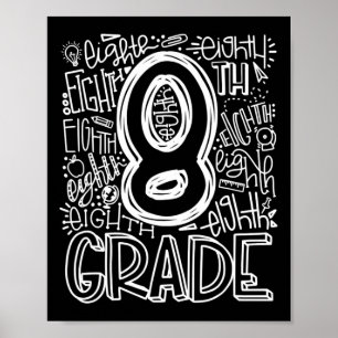 Achte Klasse Typografie Team zurück nach Sch Poster