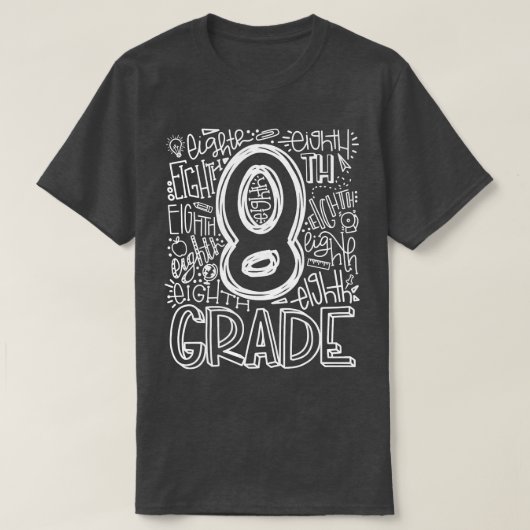Achte Klasse Typografie Team zurück nach Sch T-Shirt (Design vorne)