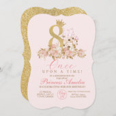 Achte kleine Prinzessin zum Geburtstag Einladung (Vorne/Hinten)