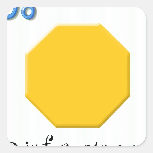 Achteck Quadratischer Aufkleber (Vorderseite)