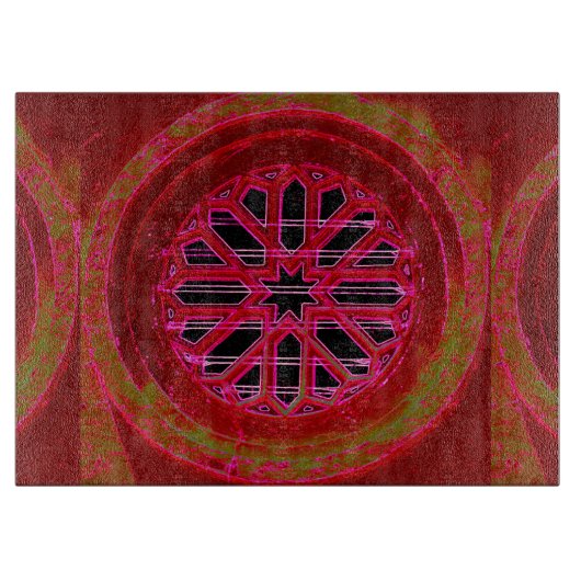 Achteckenfensterrote Schneide Schneidebrett (Vorderseite)