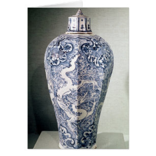 Achteckiger "Mei- P'ing" Vase mit Weiß