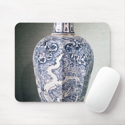 Achteckiger "Mei- P'ing" Vase mit Weiß Mousepad (Mit Mouse)