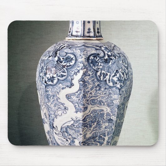 Achteckiger "Mei- P'ing" Vase mit Weiß Mousepad (Vorne)