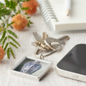 Achteckiger "Mei- P'ing" Vase mit Weiß Schlüsselanhänger (Seite)