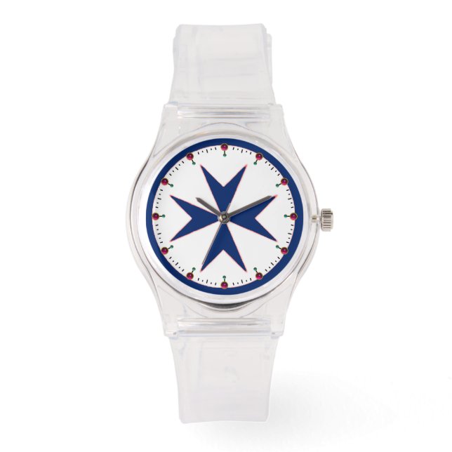 Achteckkreuz BLAU CORSAIR Armbanduhr (Vorderseite)