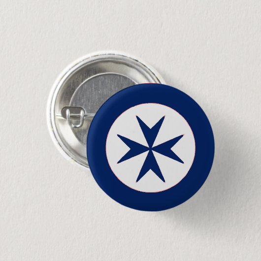 Achteckkreuz BLAU CORSAIR Button (Vorne & Hinten)