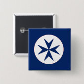 Achteckkreuz BLAU CORSAIR Button (Vorne & Hinten)
