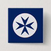 Achteckkreuz BLAU CORSAIR Button (Vorderseite)