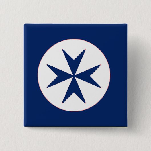 Achteckkreuz BLAU CORSAIR Button (Vorderseite)