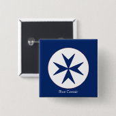 Achteckkreuz BLAU CORSAIR Button (Vorne & Hinten)