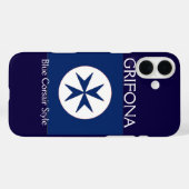 Achteckkreuz BLAU CORSAIR Case-Mate iPhone Hülle (Rückseite (Horizontal))