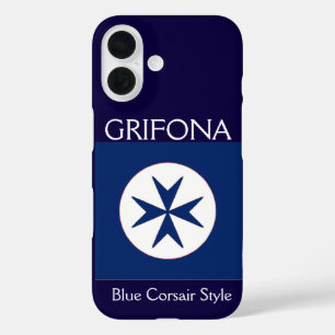 Achteckkreuz BLAU CORSAIR iPhone 16 Hülle