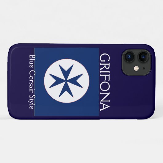Achteckkreuz BLAU CORSAIR Case-Mate iPhone Hülle (Rückseite (Horizontal))