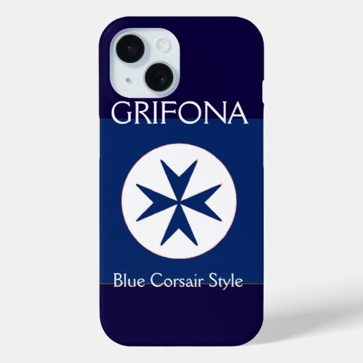Achteckkreuz BLAU CORSAIR Case-Mate iPhone Hülle (Rückseite)