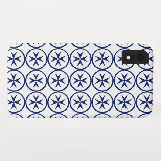 Achteckkreuz BLAU CORSAIR Case-Mate iPhone Hülle (Rückseite (Horizontal))