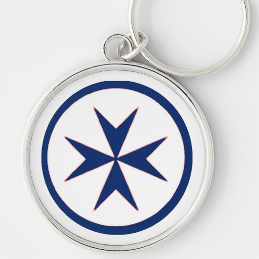 Achteckkreuz BLAU CORSAIR Schlüsselanhänger (Vorne)