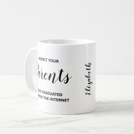 Achten Sie auf das Angebot Ihrer Eltern Kaffeetasse (Vorderseite Links)