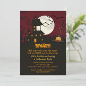 Achten Sie auf die Einladung zum Spuk Haus Hallowe (Stehend Vorderseite)