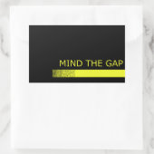 Achten Sie auf die Lücke Rechteckiger Aufkleber (Tasche)