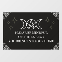 Achten Sie auf die Türmatte Fensteraufkleber