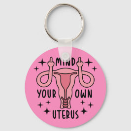 Achten Sie auf Ihre eigene Uterus Feminist Pro Wah Schlüsselanhänger