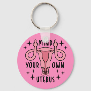 Achten Sie auf Ihre eigene Uterus Feminist Pro Wah Schlüsselanhänger