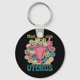 Achten Sie auf Ihre eigene Uterus Feminist Pro Wah Schlüsselanhänger