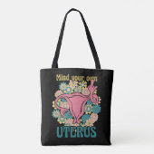 Achten Sie auf Ihre eigene Uterus Feminist Pro Wah Tasche (Rückseite)