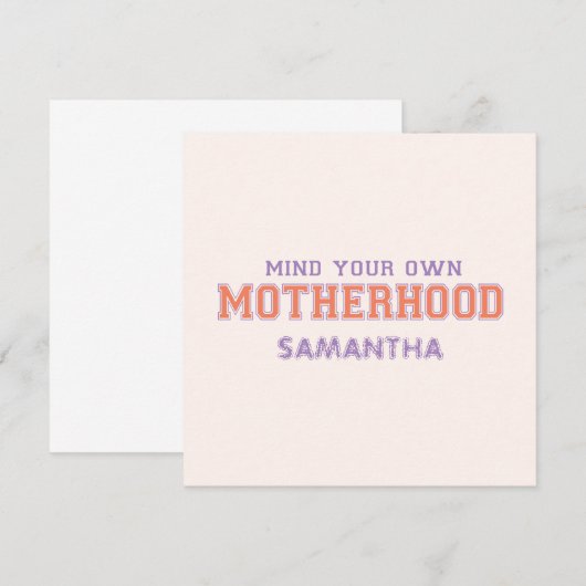 Achten Sie auf Ihre Mutterschaft (Vorne/Hinten)