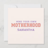 Achten Sie auf Ihre Mutterschaft (Vorderseite)