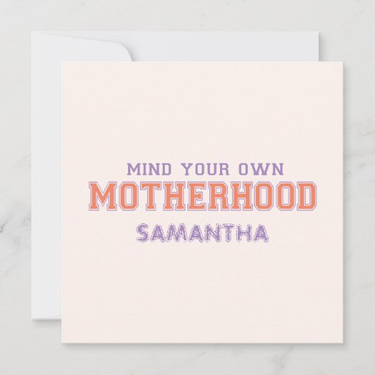 Achten Sie auf Ihre Mutterschaft (Vorderseite)