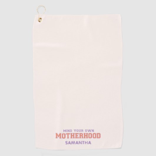 Achten Sie auf Ihre Mutterschaft Golfhandtuch (Vorderseite)