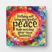 Achten Sie auf Ihren eigenen Geschäftsfrieden Fotoplatte (Vorderseite)